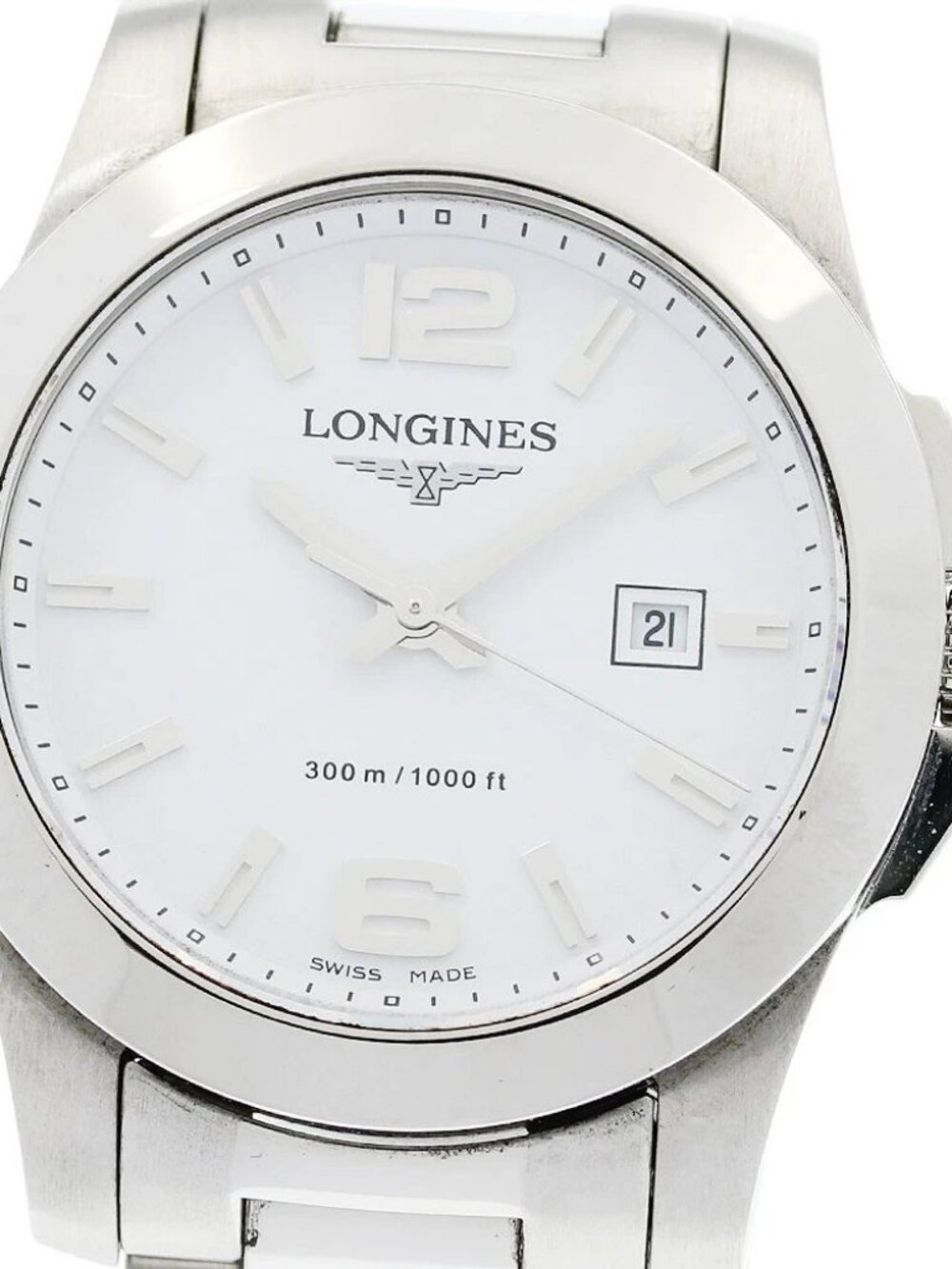 LONGINES Conquest L3.277.4 Date white Dial Quartz Ladies Watch_945867